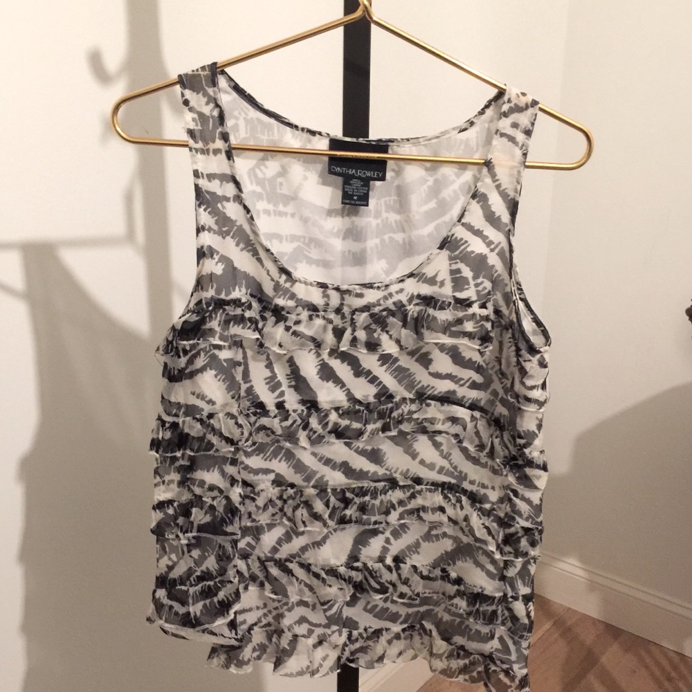 Lined, silk sleeveless blouse